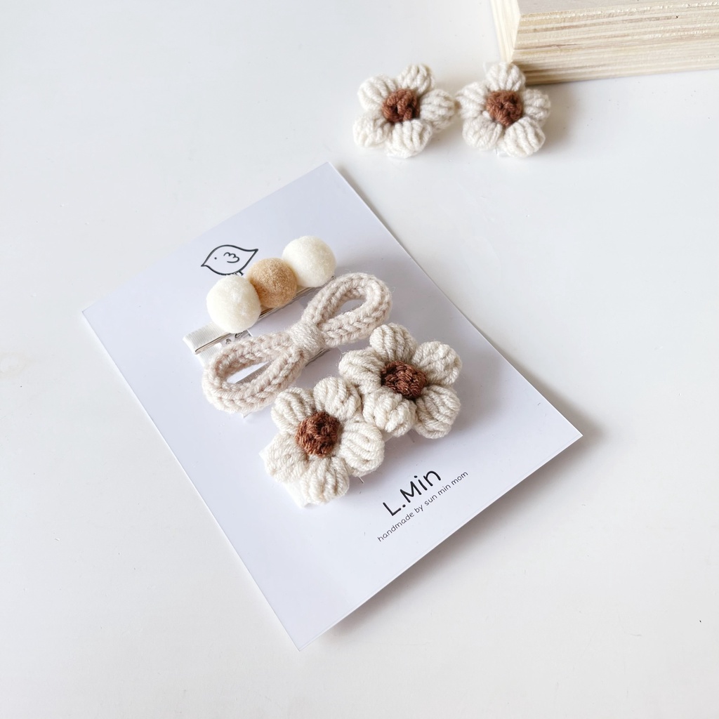 Set kẹp brown daisy