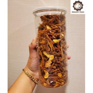 Da heo chiên giòn cháy tỏi ớt da heo mắm hành, chà bông heo xù Khô heo cháy tỏi hũ PET