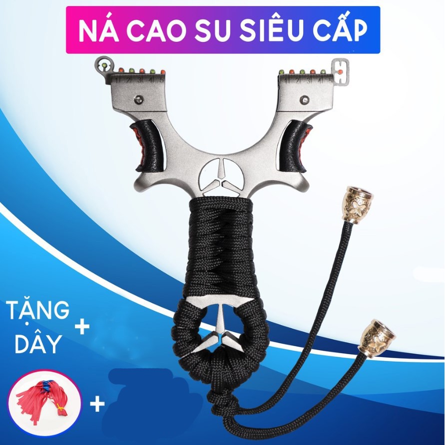 Ná Cao Su Hình Mercedes - Có Tâm Ngắm , Khe Ngắm , Dây Dẹt 1mm, Không kèm Bi ( Ảnh , Video Thật Tự Chụp )