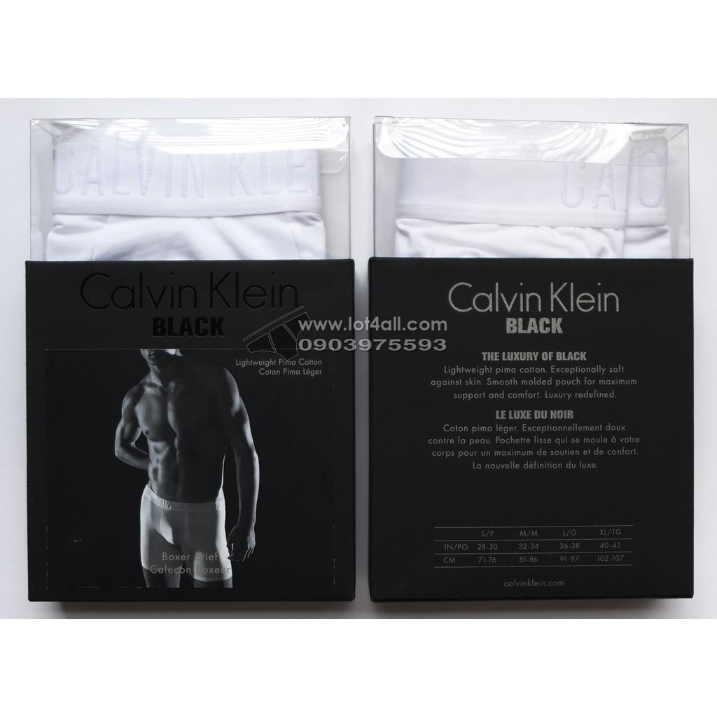 AUT.] Quần lót nam Calvin Klein NB1308 CK Black Pima Cotton Boxer Brief  White | Shopee Việt Nam