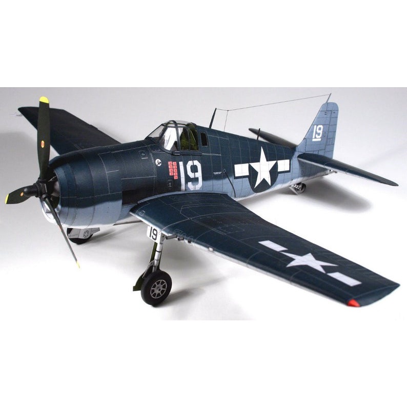 Bộ kit mô hình giấy 3D Máy bay  F6 Hellcat Navy Fighter