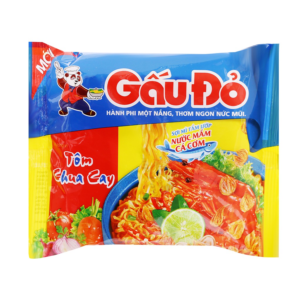 Mì gấu đỏ tôm chua cay 63g x 30 gói