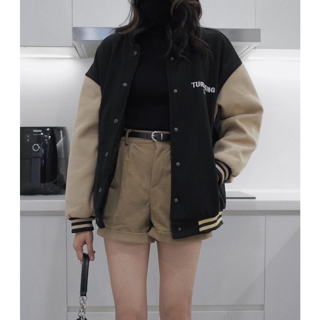 (Ảnh thật) Áo khoác bomber phối tay 526
