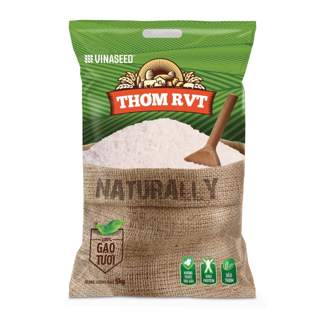 Gạo Thơm RVT Vinaseed Túi 5Kg - Gạo Thơm Ngon Hảo Hạng