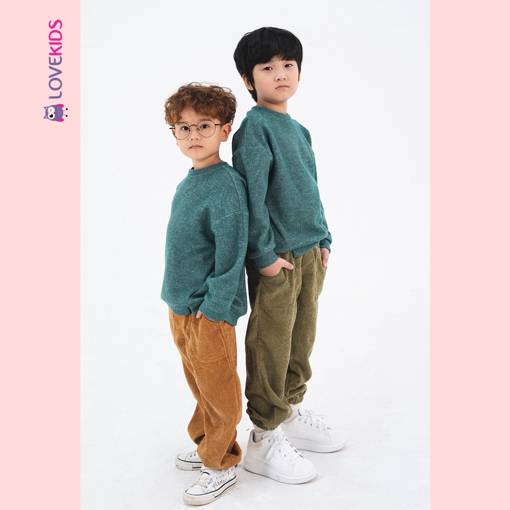 Quần jogger nhung tăm màu trơn bé trai - Lovekids