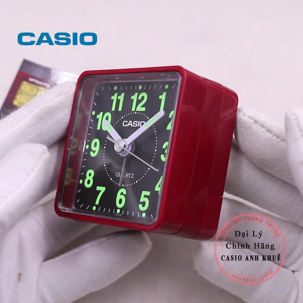 Đồng hồ để bàn - du lịch Casio TQ-140-4DF có báo thức, dạ quang cỡ nhỏ