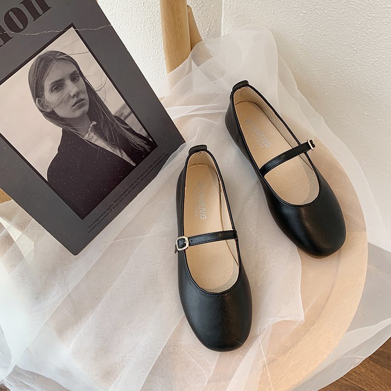 Giày Búp Bê Da Mềm Mũi Vuông Thời Trang Xuân Thu 2022 Cho Nữ