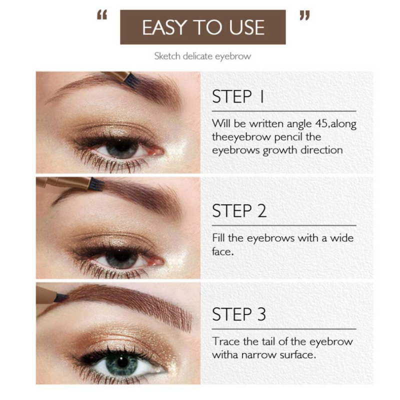 [Hàng mới về] Bút chì kẻ lông mày 4 tia chống nước tự nhiên dễ sử dụng DNM | BigBuy360 - bigbuy360.vn