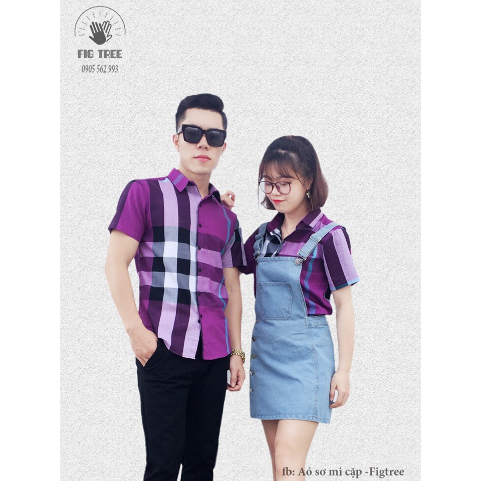 ÁO SƠ MI CẶP FIGTREE BBR TÍM SIÊU NGỌT NGÀO!