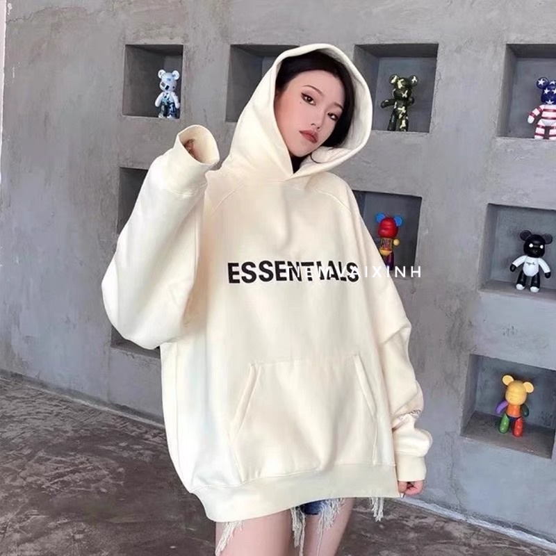 Áo Nỉ Hoodie Tiệm Vải Xinh Áo Hoodie Nỉ Dáng Rộng Ess.en.tials