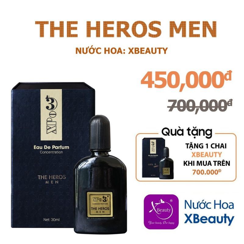 Nước Hoa XBeauty THE HEROS MEN 30ml