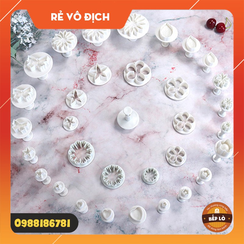 Bộ tạo hình fondant - làm bánh trung thu hiện đại lò xo nhựa 33 chi tiết