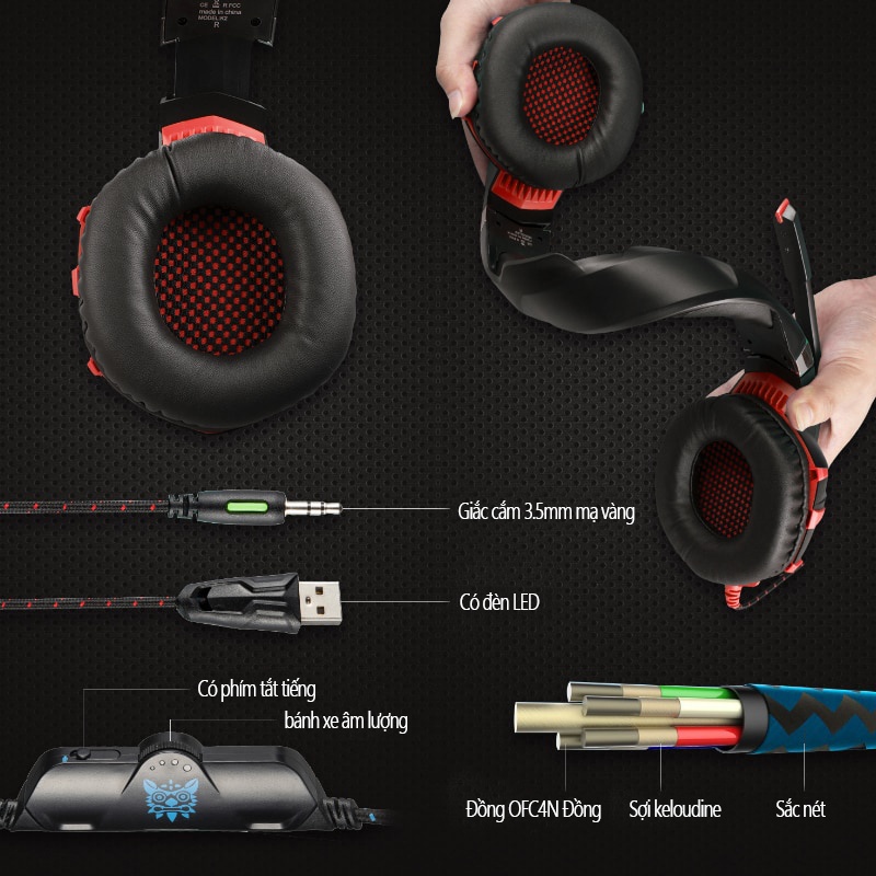 Tai Nghe Chơi Game Chụp Tai Có Dây ONIKUMA X26 Có Mic Có Đèn RGB/ LED, Cho Máy Tính/ PC/ Laptop - Gaming Headphones