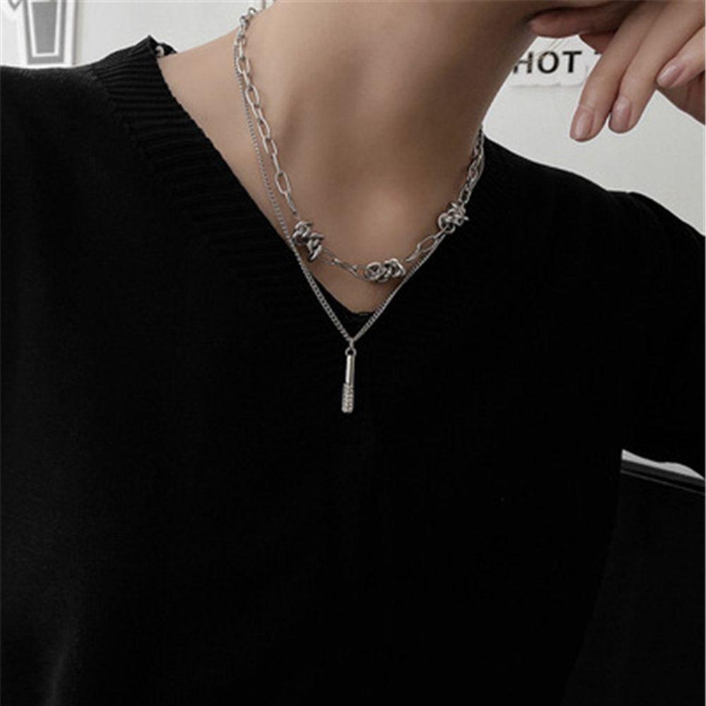 Vòng cổ Hai Lớp Mặt Hình Học Độc Đáo VANES1 Cho Nam Và Nữ