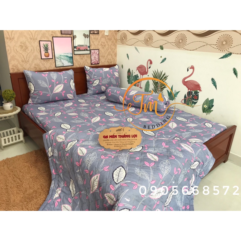 Bộ chăn ga Thắng Lợi cao cấp bao gồm chăn chần gòn