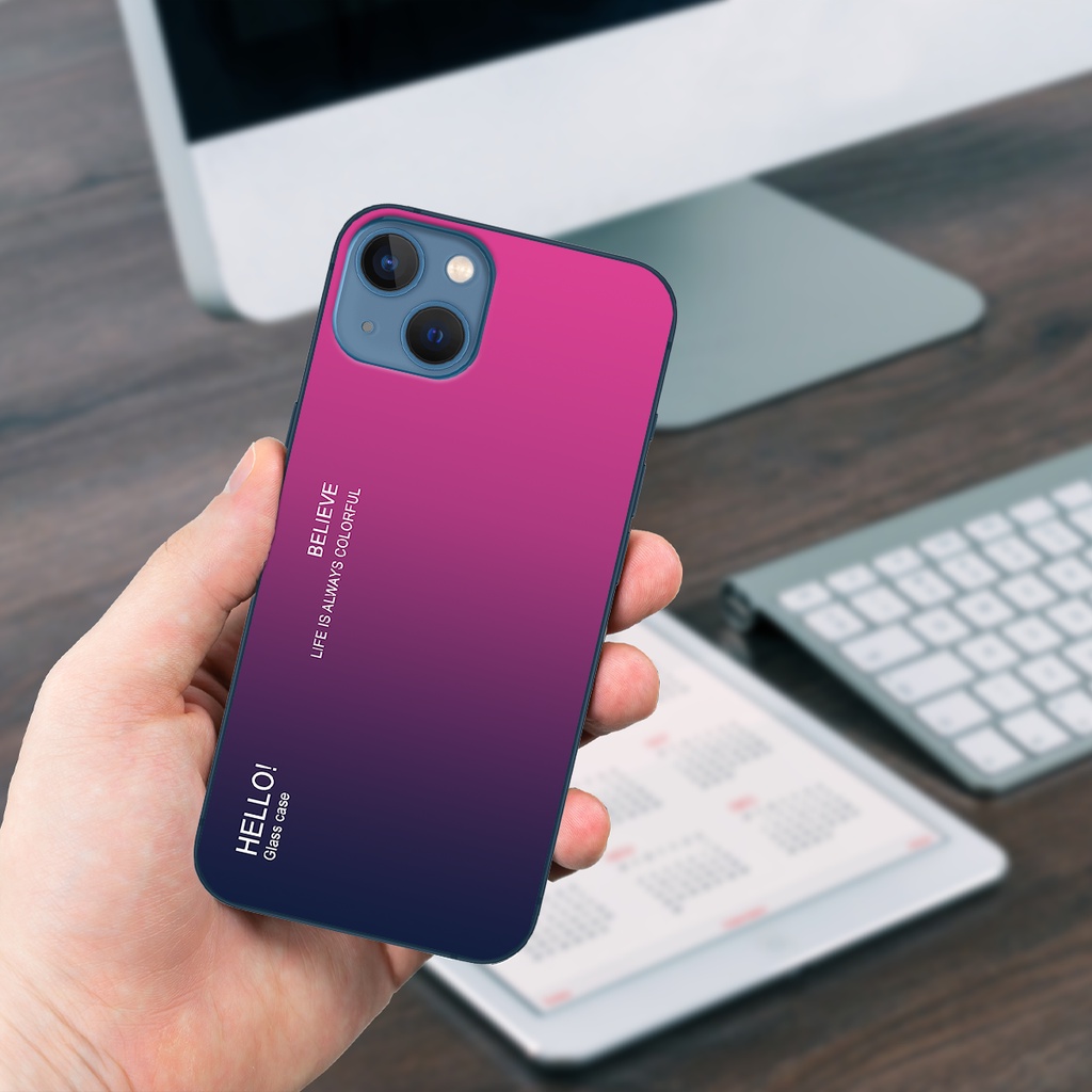 Ốp điện thoại iPhone 13 mini - Gradient edition, chất liệu kính cường lực
