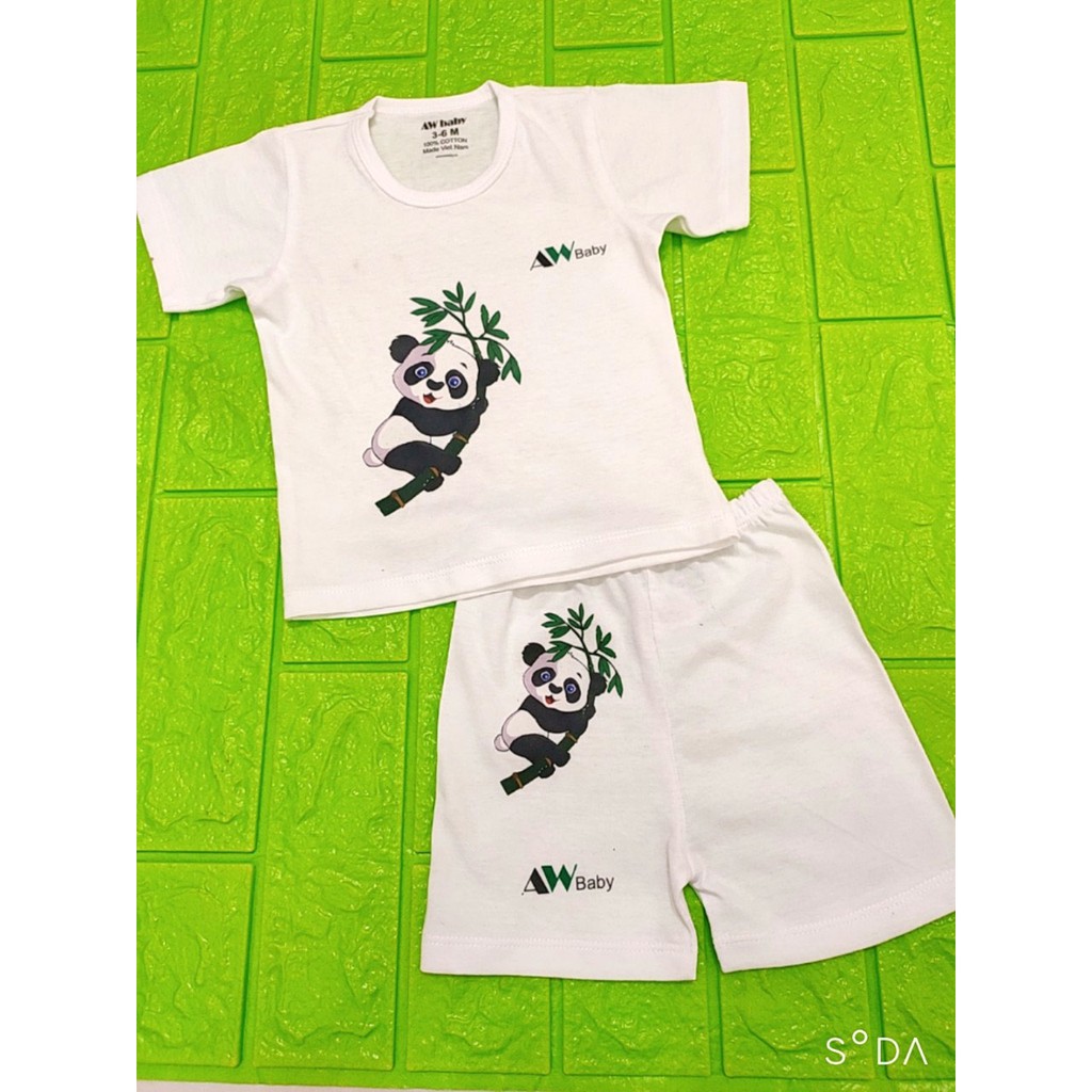 Bộ Cộc Tay AWbaby Vải Cotton 100% Cho Bé Mặc Nhà, Bộ Quần Áo Trẻ Em Dễ Thương Mùa Hè AWS20212