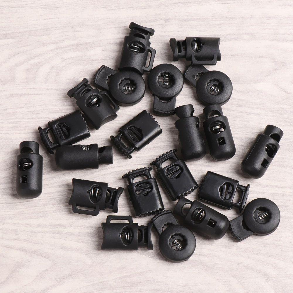 Set 20 Kẹp Nhựa Hai Lỗ 4 / 5 / 6 / 7mm Màu Đen Tiện Dụng