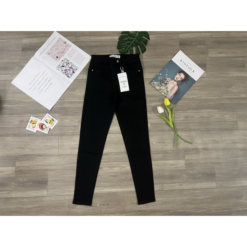 🍒 Quần jean bò ôm skinny đen hàng vnxk co giãn, siêu tôn dáng 🍒