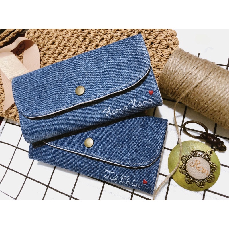 VÍ HANDMADE JEAN THÊU TAY