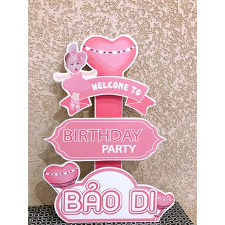 Cây welcome 3D ấn tượng trang trí sinh nhật thôi nôi cho bé