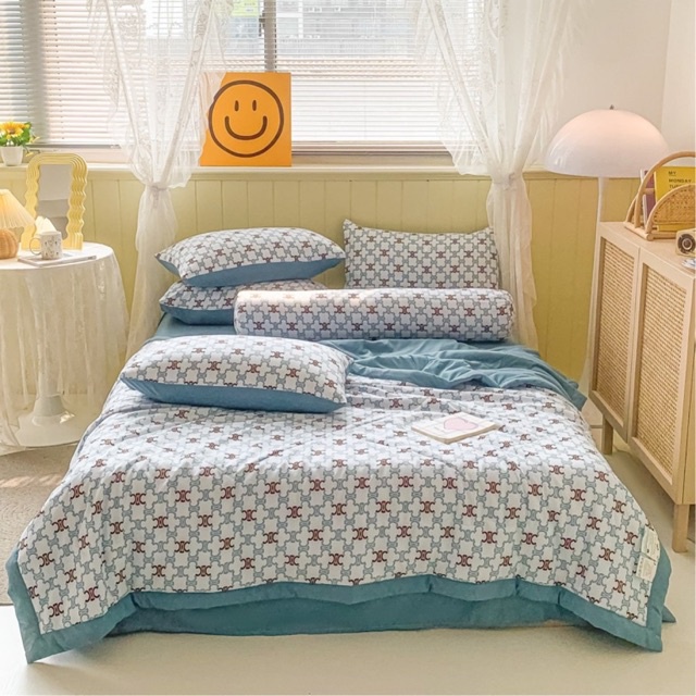 Bộ sét 5 món cotton đũi chăn trần nhập khẩu cực kì mềm mịn thoáng mát,sét 5 món cotton đũi chăn trần mềm mịn thoáng mát