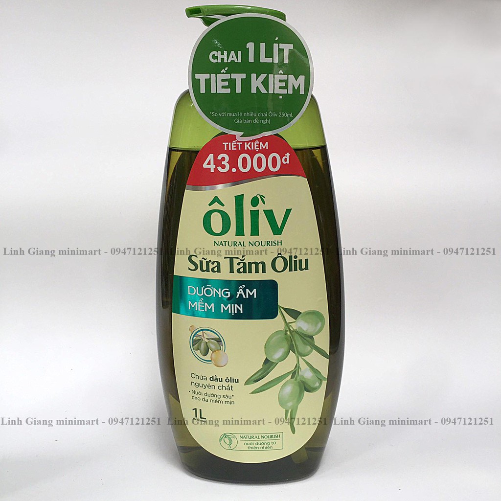 Sữa tắm Oliu dưỡng ẩm Natural Nourish 1000ml Sữa tắm dưỡng ẩm mềm mịn và sáng da