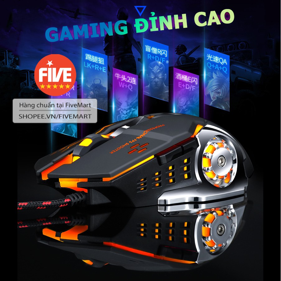 Chuột game thủ cực bền thiết kế độc lạ có LED nhiều màu