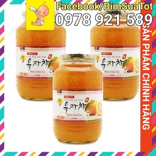 Mật ong chanh đào mẫu mới hũ 1kg - Hàn Quốc chính hãng và mật ong gừng, mật ong sâm