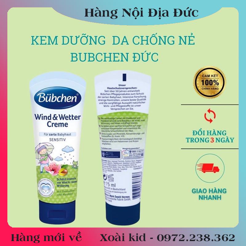 Kem dưỡng da chống nẻ dưỡng ẩm toàn thân buchen wind &amp; wetter Creme 75ml chính hãng đức dành cho trẻ em trẻ sơ sinh