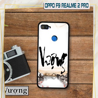 Ốp lưng kính 3D Oppo F9/ Realme 2 Pro - chữ thư pháp ý nghĩa