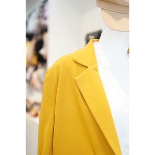 Áo Blazer Trơn Dáng Dài 072 Vàng