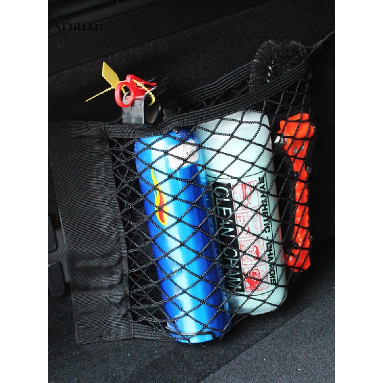 Túi Lưới Đựng Đồ Gọn Nhẹ Có Dây Kéo Cho Xe Hơi