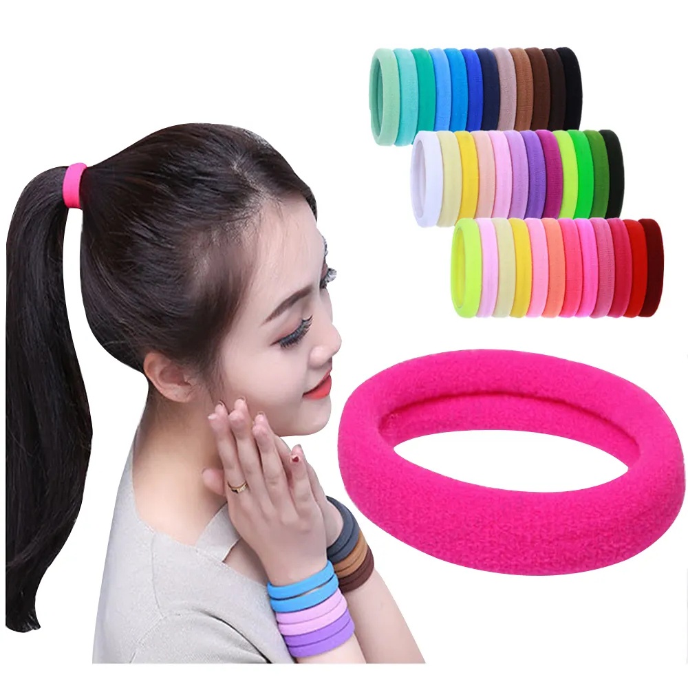 Set 10 Dây Buộc Tóc Nylon Co Giãn Nhiều Màu Sắc Phong Cách Hàn Quốc Thời Trang Cho Nữ