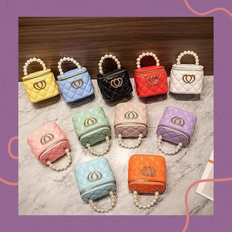 Túi Đeo Chéo MINI Bằng Nhựa Hình Trái Tim Xinh Xắn Cho Nữ