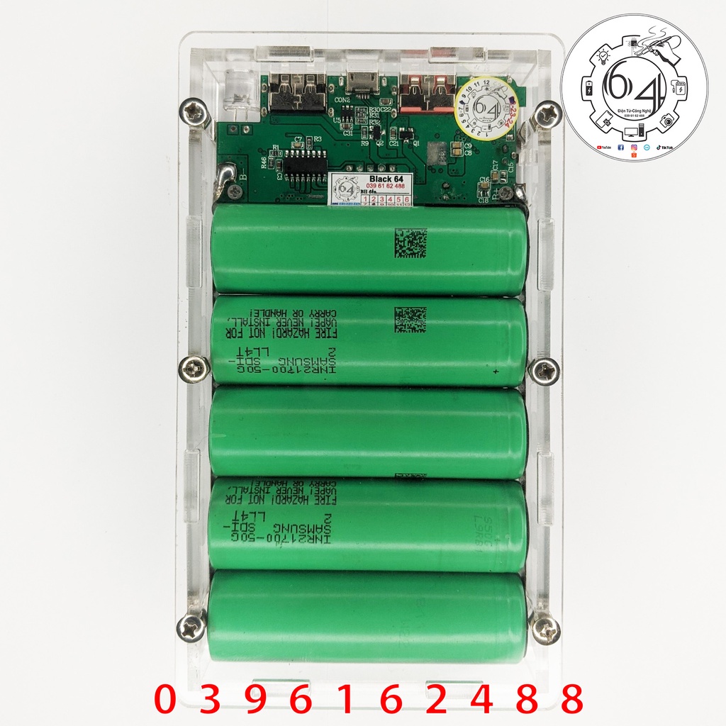 Sạc dự phòng 25.000 mah mica trong suốt siêu ngầu, sạc nhanh QC 3.0 18W