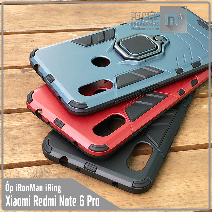 Ốp lưng Xiaomi Redmi Note 6 Pro iRON MAN IRING Nhựa PC cứng viền dẻo chống sốc
