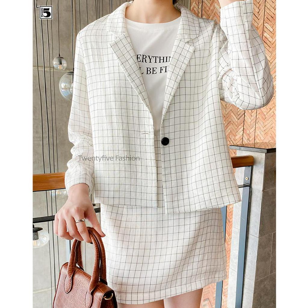 Áo vest nữ kẻ caro Twentyfive TV15