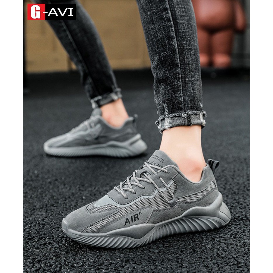 Giày thể thao nam đế tăng chiều cao chất liệu lưới phối da kiểu dáng trẻ trung năng động Avi395 | BigBuy360 - bigbuy360.vn