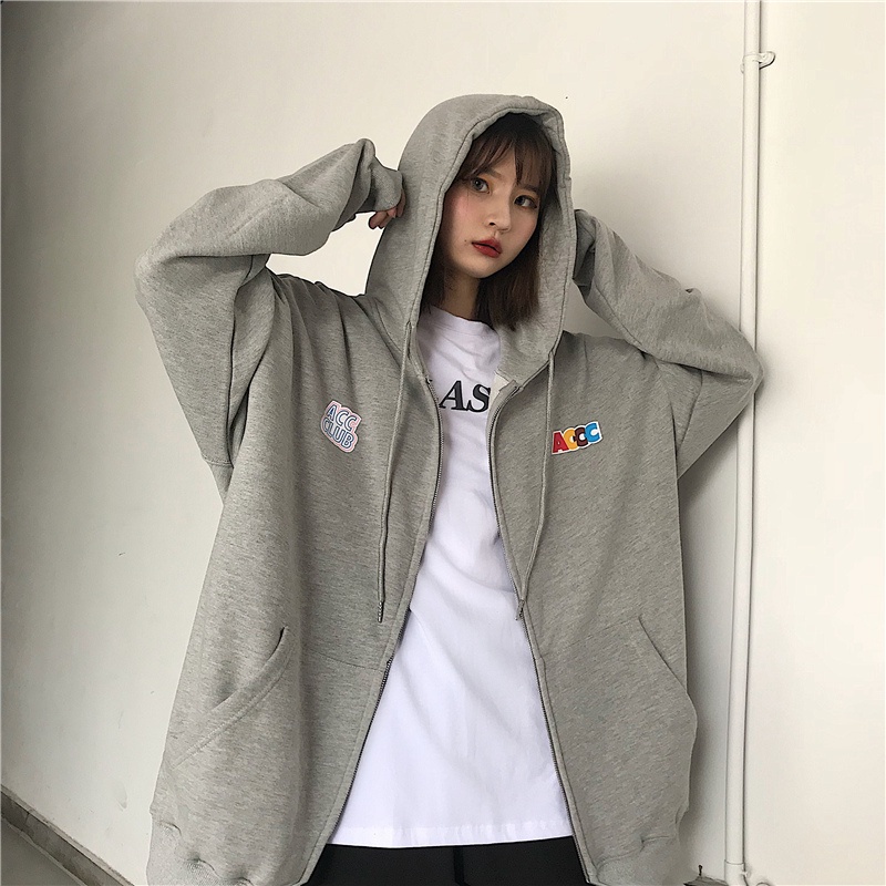 NRVP Áo Hoodie Tay Dài Dáng Rộng Phong Cách Hàn Quốc Mới Cho Nữ
