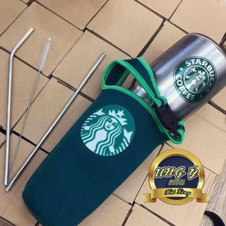 Ly cốc giữ nhiệt Stabuck Thái Lan 900 ml có nắp, túi, 2 ống hút