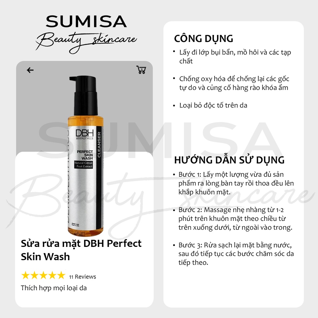 Sữa rửa mặt DBH Perfect Skin Wash