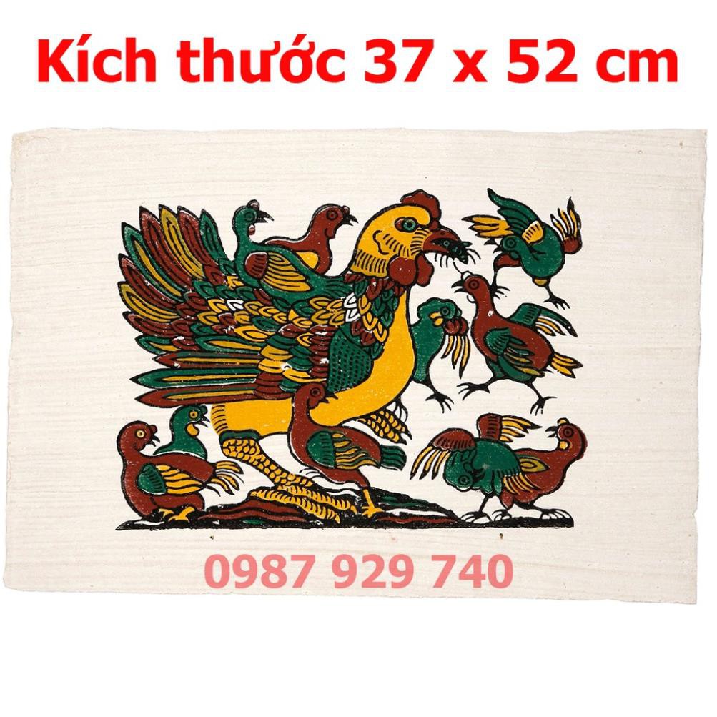 [Tranh Đông Hồ] - Bừc Đàn Gà Mẹ Con - không khung tranh - Dong Ho folk paintings ...