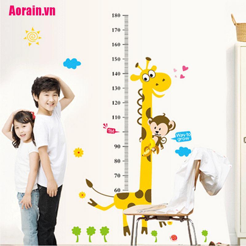 1 Thước Dán Tường Đo Chiều Cao Cho Bé Hình Hươu Cao Cổ Dễ Thương
