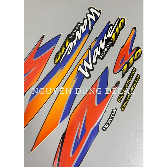 Nguyên bộ tem  Wave Thái 110 màu đen đời 1999_ Nguyễn Dũng Decal