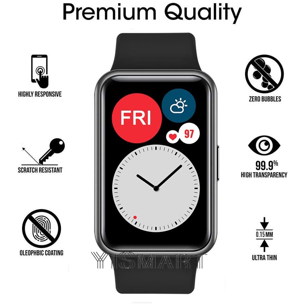 Miếng Dán Màn Hình Cong 3D HD Bằng TPU Mềm Trong Suốt Bảo Vệ Toàn Diện Cho Đồng Hồ Huawei Watch Fit / Fit Mini
