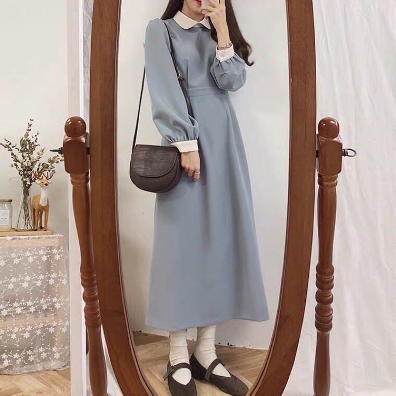 Váy vintage cổ tiểu thư 2 màu | BigBuy360 - bigbuy360.vn