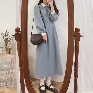 Váy vintage cổ tiểu thư 2 màu