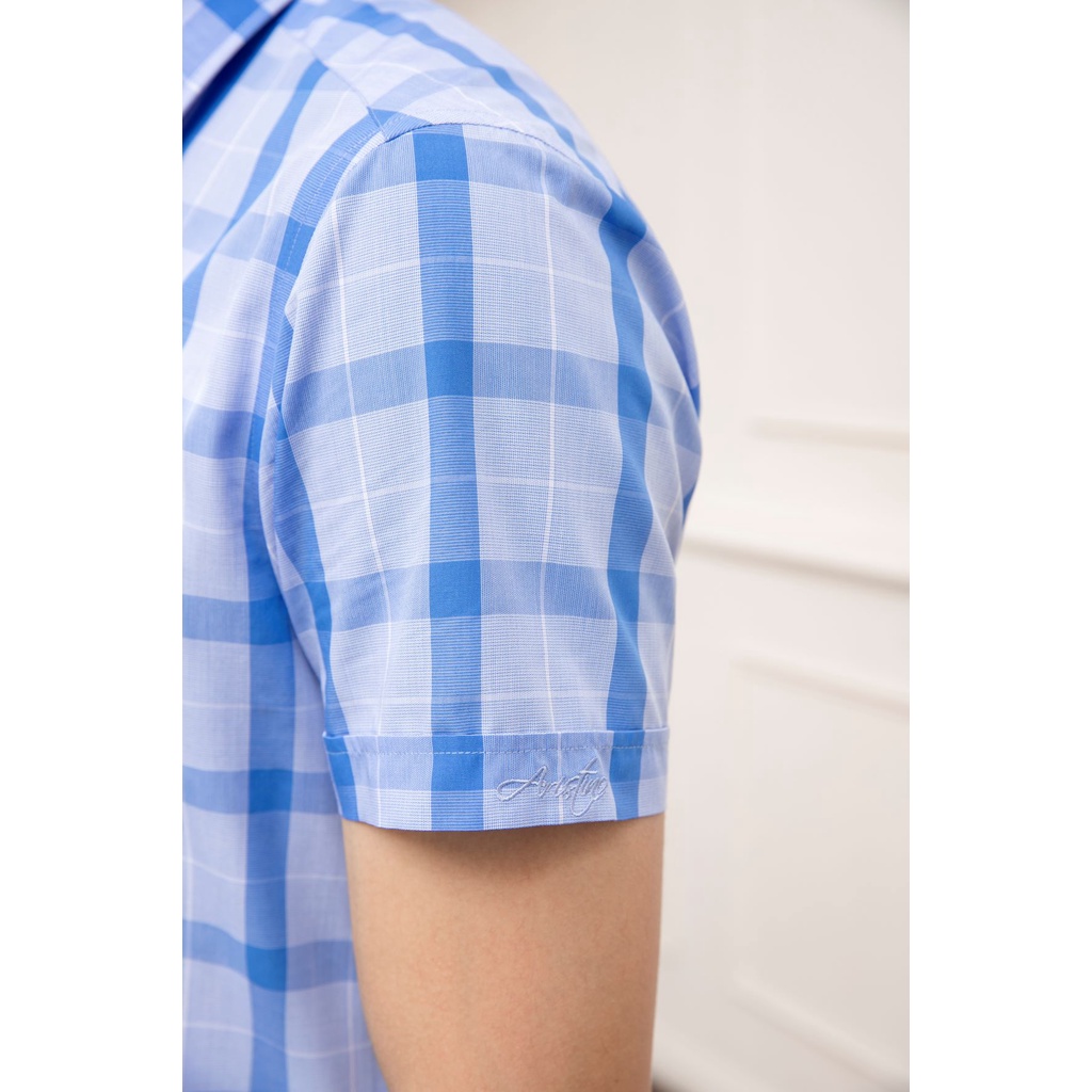 Áo sơ mi nam ngắn tay ARISTINO dáng ôm nhẹ Perfect fit tà bằng xẻ nhẹ 2 bên - ASS176S1