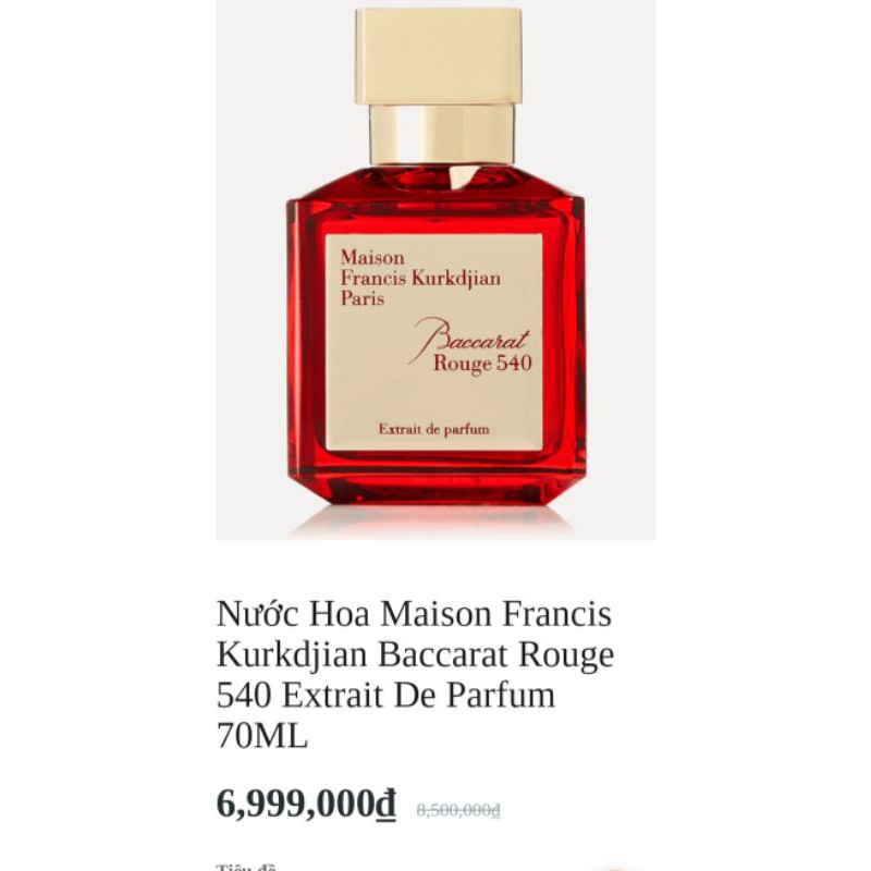 Nước Hoa Baccarat 540